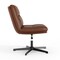 Merrick Lane Biel Mid-Back Height-Adjustable Stationary Armless Swivel Office Chair - Padded Upholstered Wide Back and Seat, Strong Frame